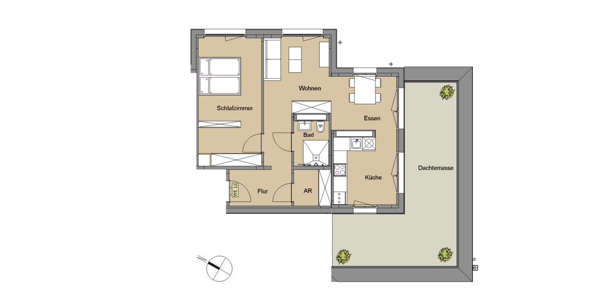 Etagenwohnung Leverkusen Manfort - 2 Zimmer, 78 m&sup2;, 1.190&euro; | Angebot:26844064